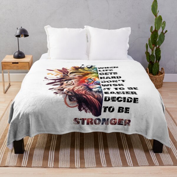 Item preview, When life gets hard don’t wish it to be easier decide to be stronger, lion design designed and sold by HBWOLFARTS.