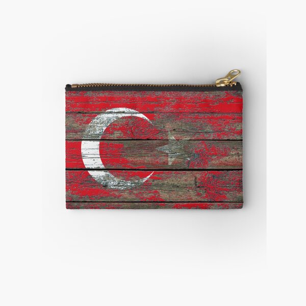 Item preview, Flag of Turkey on Rough Wood Boards Effect designed and sold by JeffBartels.
