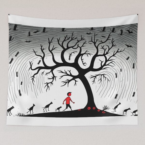 Item preview, a bad omen tree warli painting designed and sold by artyficial-.