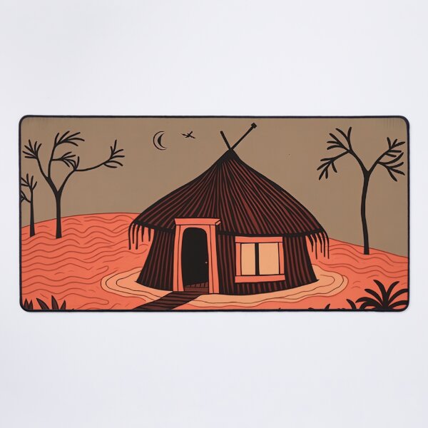 Item preview, a hut in africa warli painting designed and sold by artyficial-.