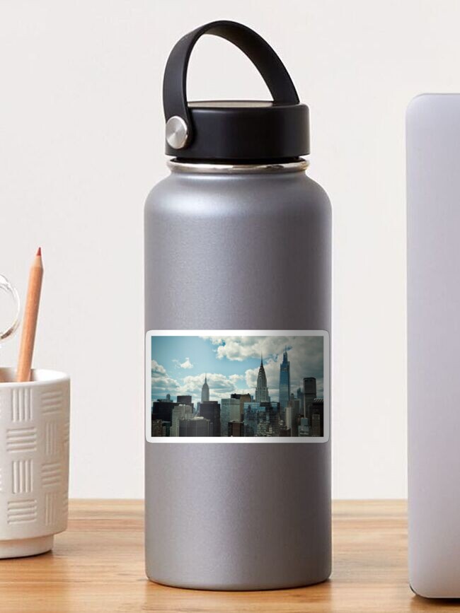 Thumbnail 1 of 3, Sticker, NYC NEW YORK MANHATTAN SKYLINE BUILDINGS CHRYSLER EMPIRE designed and sold by teruyalab.