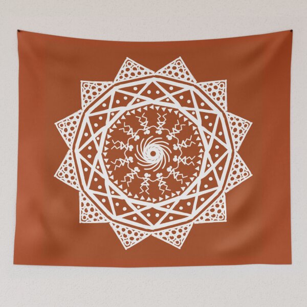 Item preview,  Indian Traditional Art - Warli Tribal Art Rangoli  -Deep red tile designed and sold by ShreecreatE.