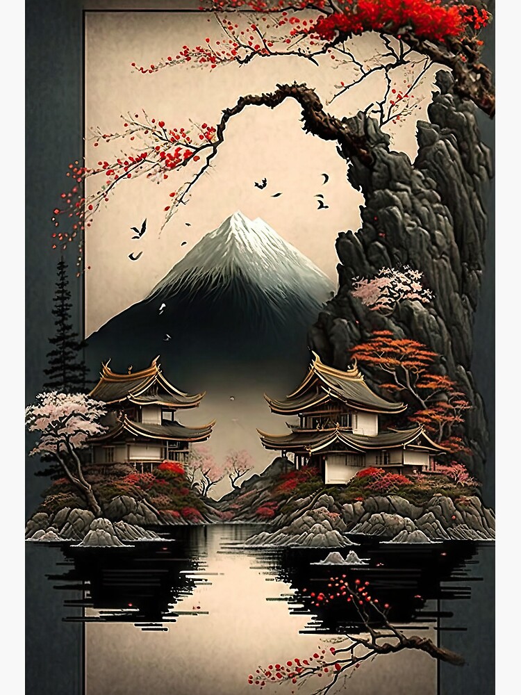 Japanese Painting 2, Japanese art, Japanese Landscape Painting | Art Print