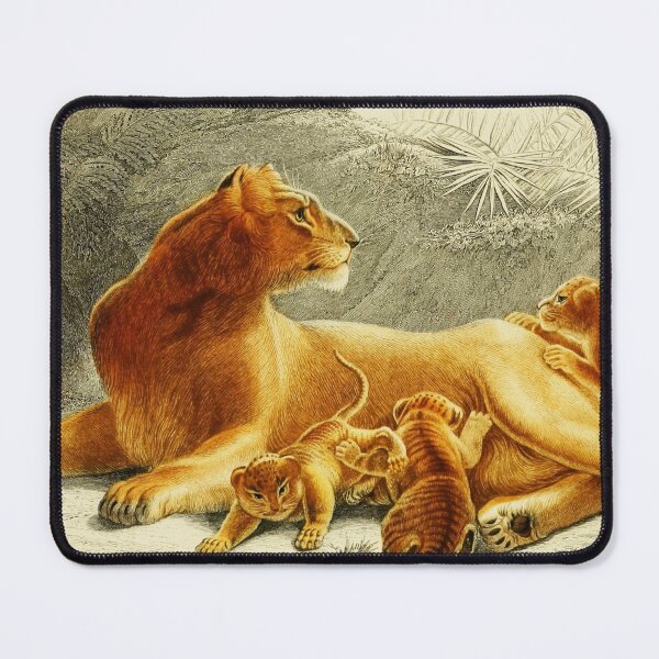 Item preview, Vintage Lion Family Painting 1849 designed and sold by w-world-life-co.