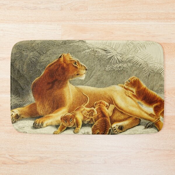 Item preview, Vintage Lion Family Painting 1849 designed and sold by w-world-life-co.