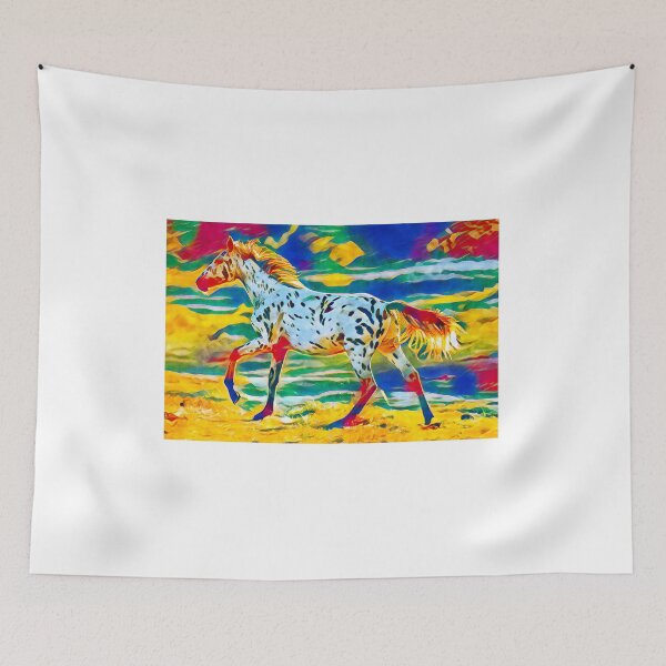 Item preview, Colorful appaloosa horse walking – digital painting designed and sold by NickoPrints.