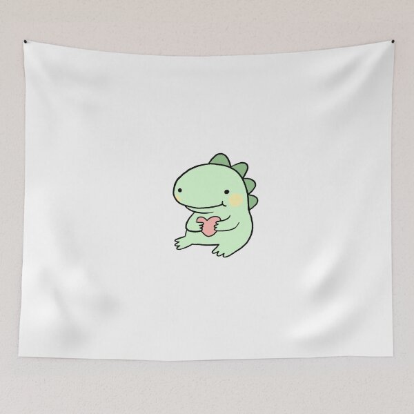Item preview, Dinosaur Holding a Heart | Cute Green Baby Dinosaur, Loving Dino Sticker designed and sold by iristocat.