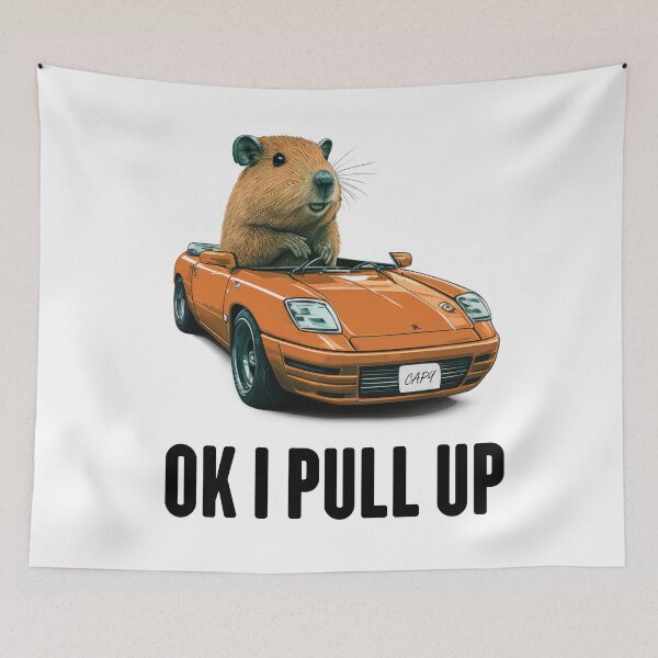 Item preview, Ok I Pull up in an Orange Sports Car Capybara designed and sold by Animally-Ai.