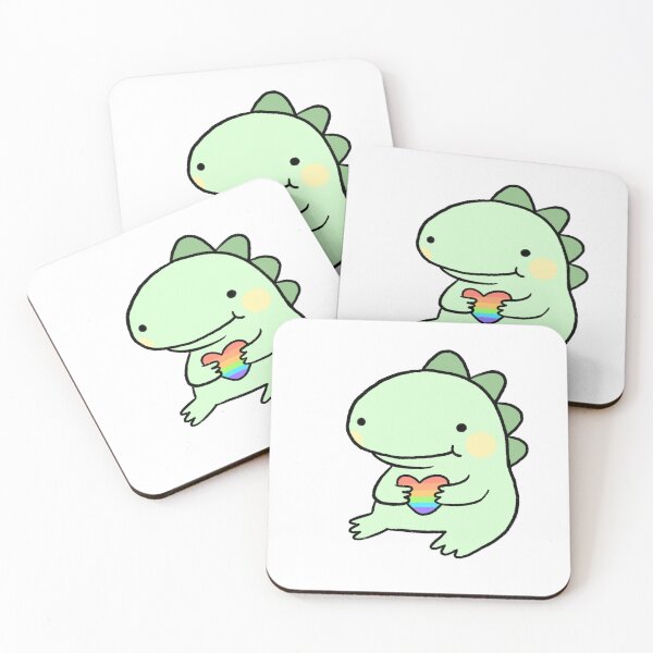 Item preview, Dinosaur Holding a Heart | Cute Dinosaur Sticker, Rainbow Pride Sticker designed and sold by iristocat.