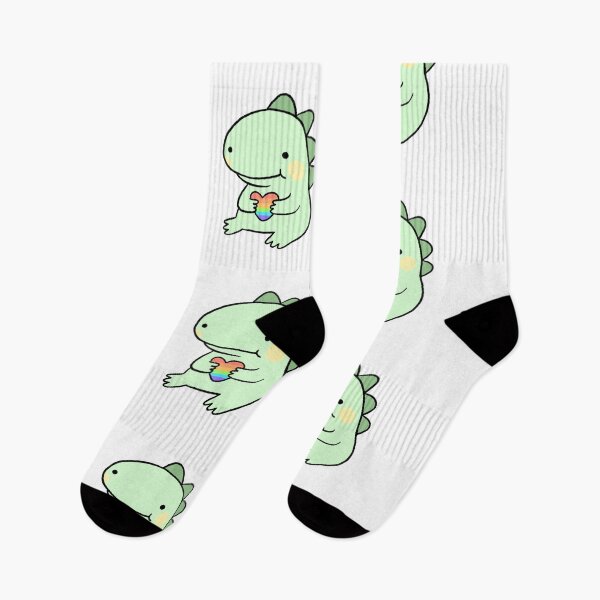 Item preview, Dinosaur Holding a Heart | Cute Dinosaur Sticker, Rainbow Pride Sticker designed and sold by iristocat.
