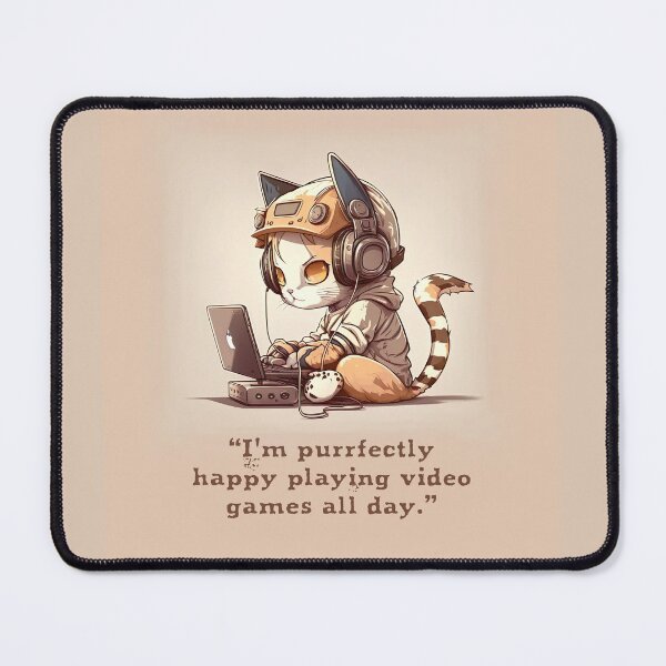 Item preview, Purrfectly Happy Playing Video Games All Day designed and sold by mhart64.