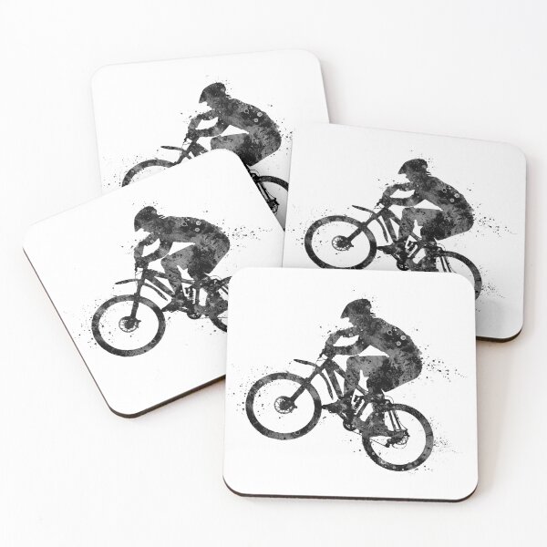 Item preview, Boy Mountain Bike Cycling Black and White Silhouette designed and sold by LotusGifts.