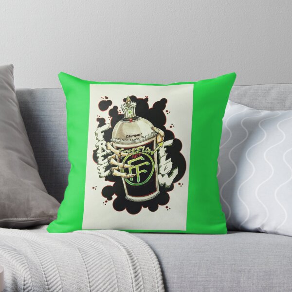 Another impressive work by Tatt2, "Spray Can Green" Throw Pillow