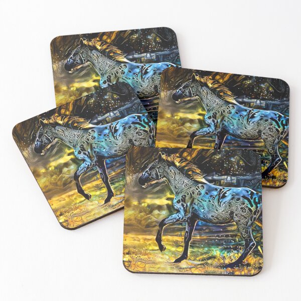 Item preview, Appaloosa horse walking – golden night design designed and sold by NickoPrints.