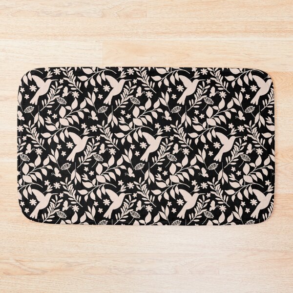 Item preview, Black and Beige Botanical Birds Butterflies Floral Print designed and sold by thelustrous.