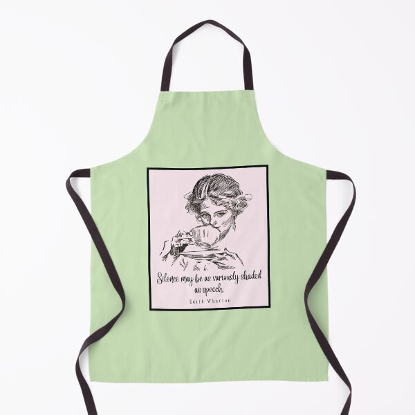 Item preview, Drinking tea illustration with Edith Wharton quote: Silence may be as variously shaded as speech designed and sold by artbleed.