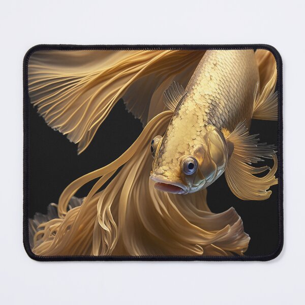 Item preview, Golden Shiny Gold Fish on Black Background designed and sold by elnixart.