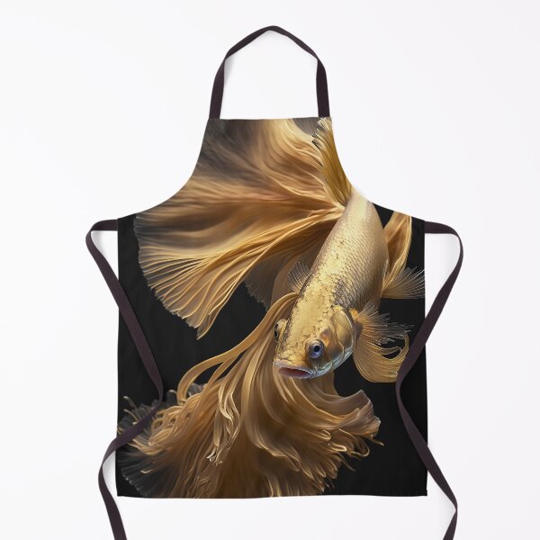 Item preview, Golden Shiny Gold Fish on Black Background designed and sold by elnixart.