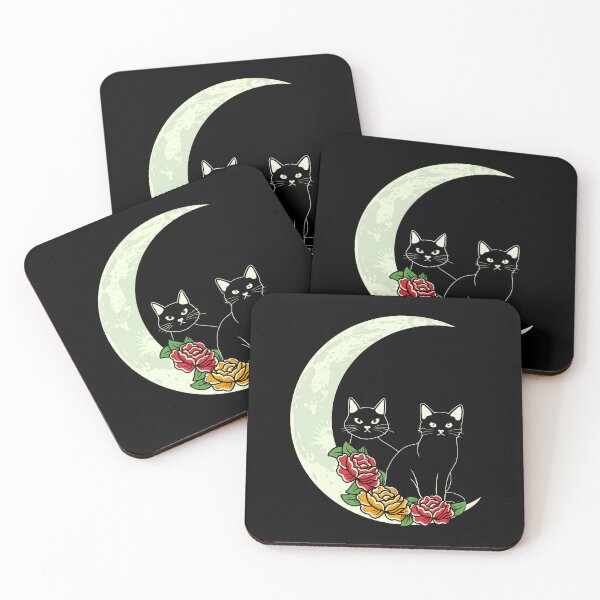 Item preview, Cats sitting on a moon designed and sold by SushiAnn.