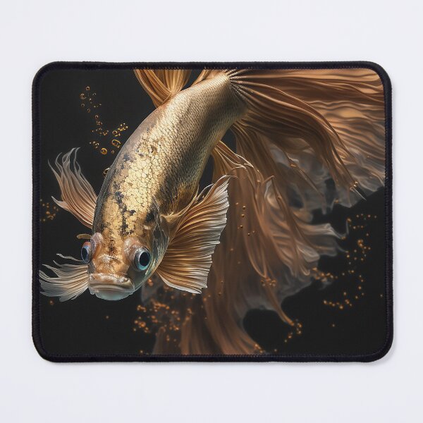 Item preview, Golden Shiny Gold Fish on Black Background designed and sold by elnixart.