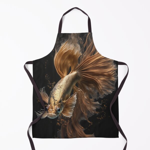 Item preview, Golden Shiny Gold Fish on Black Background designed and sold by elnixart.
