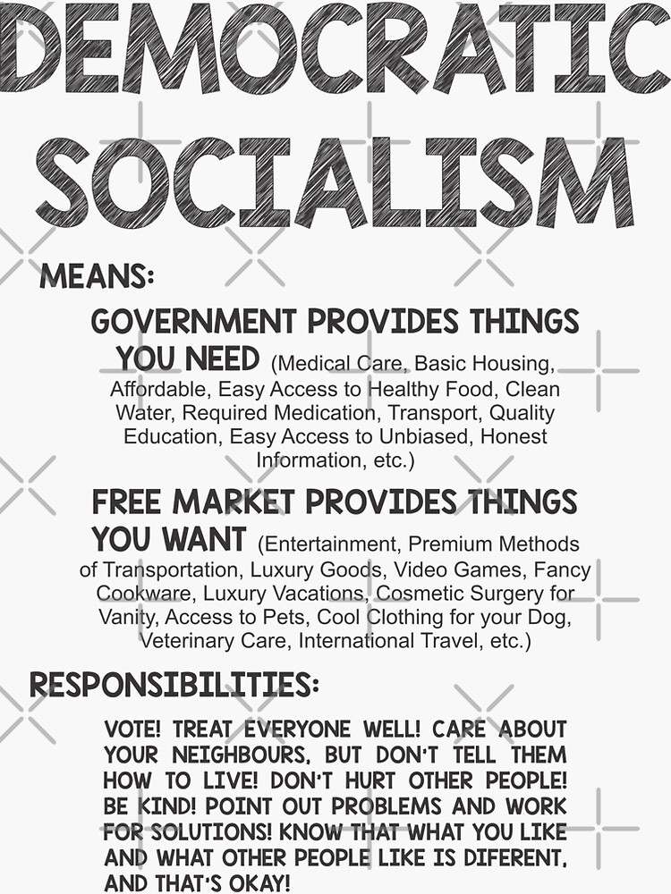 Thumbnail 3 of 3, Sticker, Democratic Socialism designed and sold by 3FreaksWith.