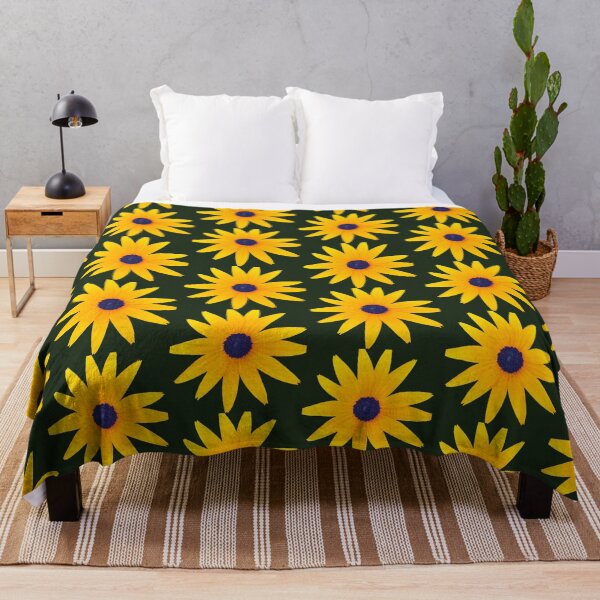 Artikelvorschau, Gelbe Sonnenblumen auf buntem Hintergrund entworfen und verkauft von TheCatmeow2000.