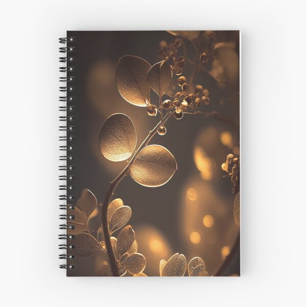 Item preview, Golden Shiny Leaves on Black Background designed and sold by elnixart.
