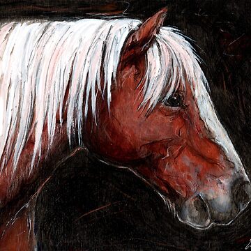 Artwork thumbnail, Charcoal and Acrylic Horse Painting Art by EmeraldArtwork