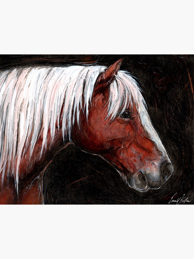 Thumbnail 3 of 3, Sticker, Charcoal and Acrylic Horse Painting Art designed and sold by EmeraldArtwork.