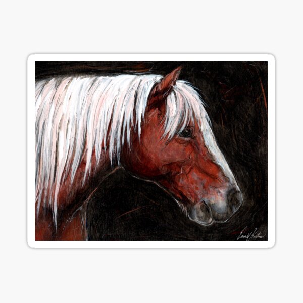 Charcoal and Acrylic Horse Painting Art Sticker