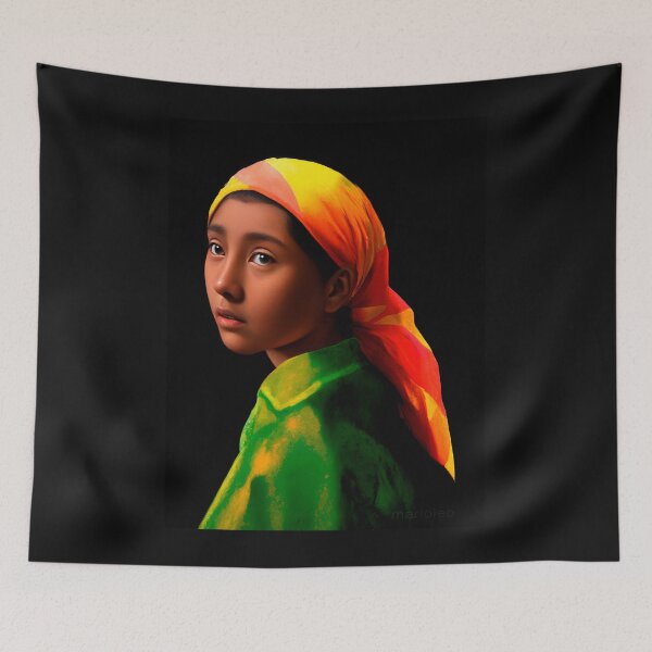 Item preview, The Lenca girl with the yellow and orange bandana   designed and sold by marioleo000.