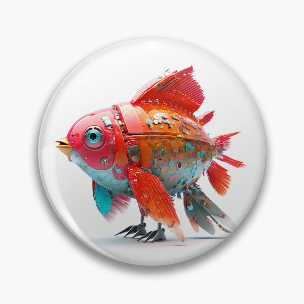 Item preview, Cute Red Fish Robot designed and sold by elnixart.