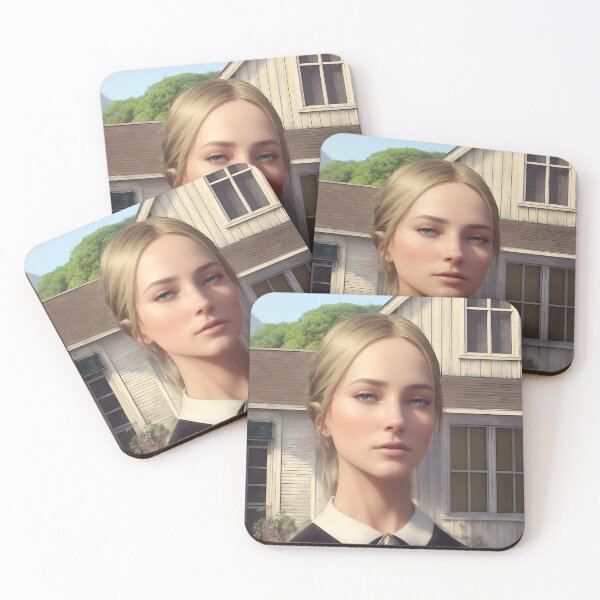 Item preview, Modern Gothic - The Woman from Grant Wood's American Gothic designed and sold by Pixel Perfect Beauties.