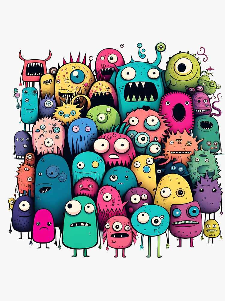 monsters  Sticker for Sale by coreymarry1