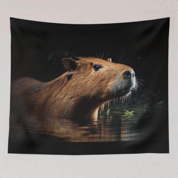 Artikelvorschau, Capybara Dramatisches Wasserporträt entworfen und verkauft von Animally-Ai.