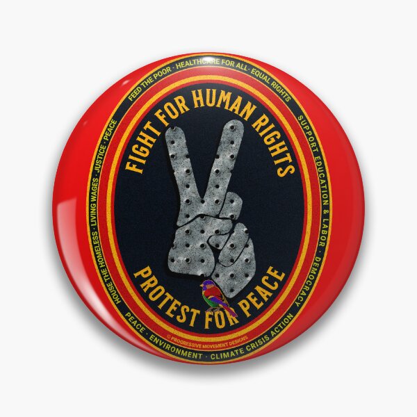 Item preview, PMD00551 Progressive Movement Designs Progress Peace Sign Victory Sign shows you support human rights and peace for progressive Democrats, progressive Independents and Bernie Sanders supporters designed and sold by ProgressiveLeft.