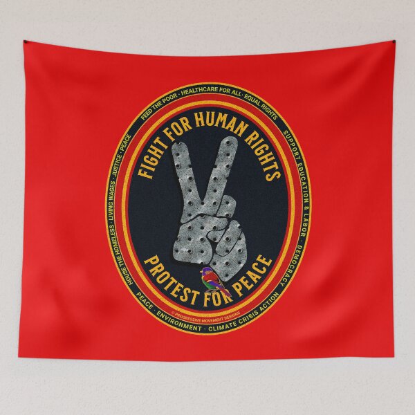 Item preview, PMD00551 Progressive Movement Designs Progress Peace Sign Victory Sign shows you support human rights and peace for progressive Democrats, progressive Independents and Bernie Sanders supporters designed and sold by ProgressiveLeft.