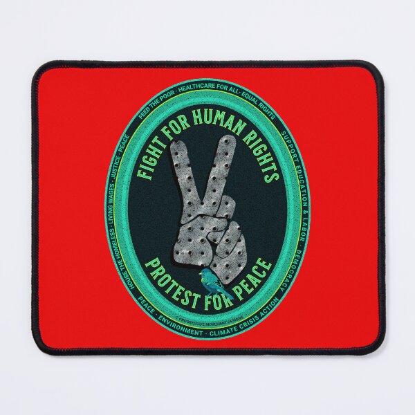 Item preview, PMD00552 Progressive Movement Designs Progress Peace Sign Victory Sign shows you support human rights and peace for progressive Democrats, progressive Independents and Bernie Sanders supporters designed and sold by ProgressiveLeft.
