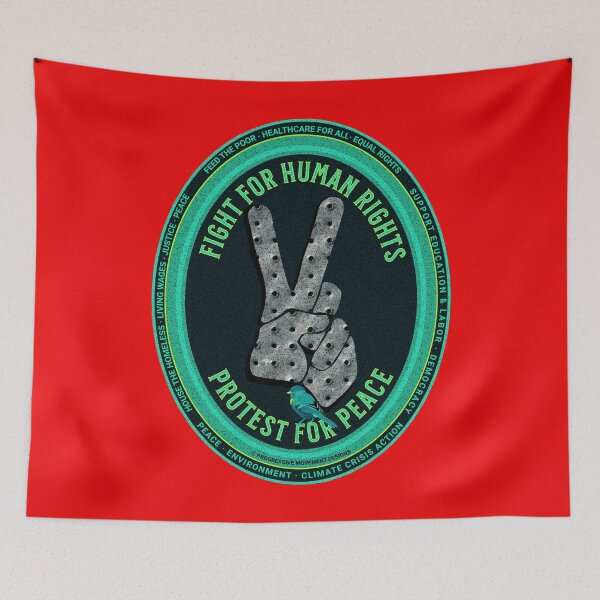 Item preview, PMD00552 Progressive Movement Designs Progress Peace Sign Victory Sign shows you support human rights and peace for progressive Democrats, progressive Independents and Bernie Sanders supporters designed and sold by ProgressiveLeft.