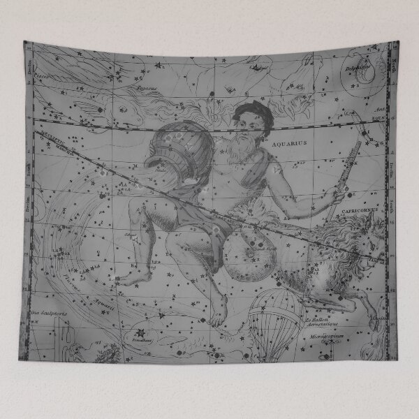 Item preview, Vintage Aquarius Constellation Star Map, Grey designed and sold by notsweettea.