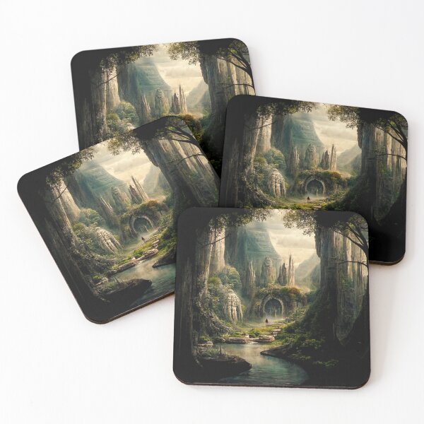 Item preview, Mystical Realm Epic Fantasy Mountain and Sea Enchanted Forest Castle designed and sold by DREX MAGICA HOME By GGDesignsart.