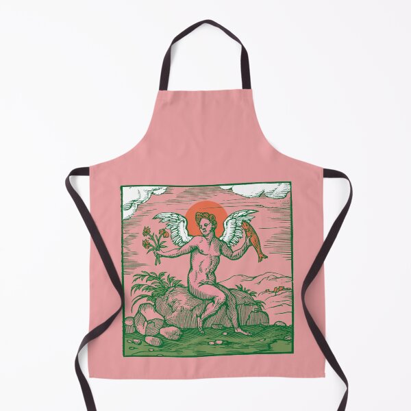 Item preview, Potentia Amoris Cupid woodcut - pink green designed and sold by Laraus.