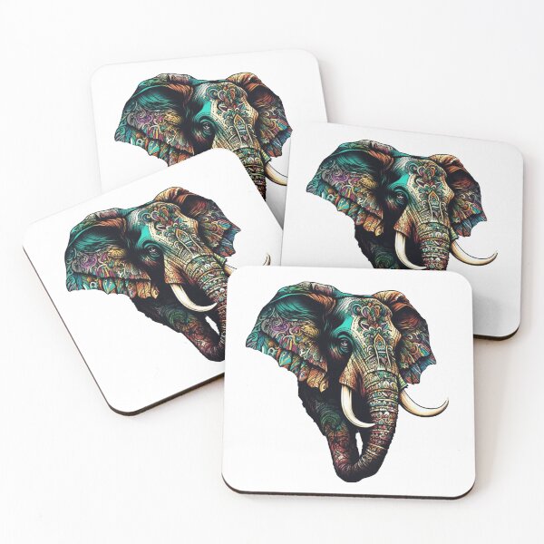 Item preview, indian coloredfull elephant face art  designed and sold by DesignStore ⭐⭐⭐⭐⭐.