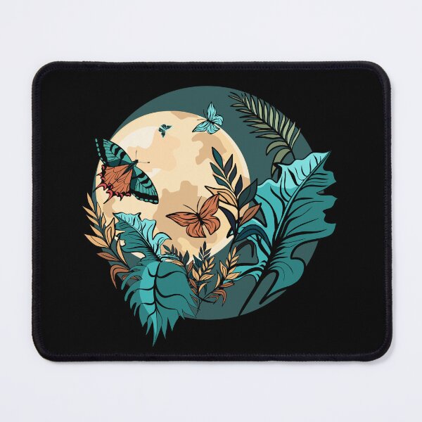 Item preview, Tropical plants and butterflies with moonlight designed and sold by Mashusha-art.