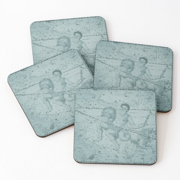 Item preview, Vintage Aquarius Constellation Star Map, Dark Aqua  designed and sold by notsweettea.