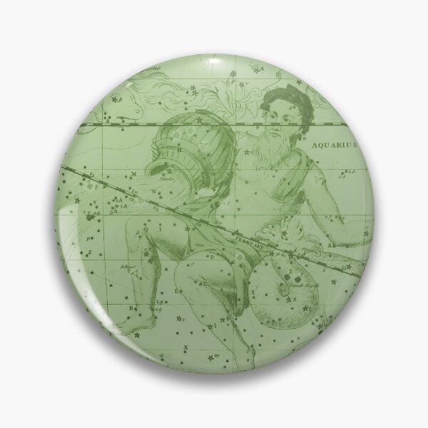 Item preview, Vintage Aquarius Constellation Star Map, Green designed and sold by notsweettea.