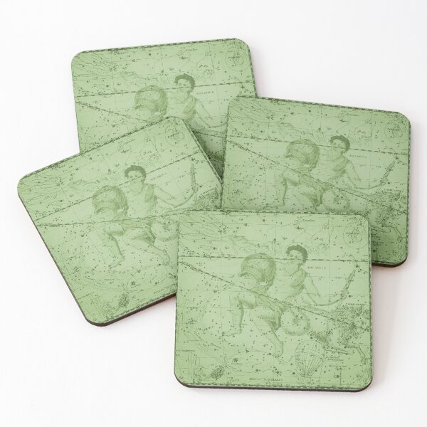 Item preview, Vintage Aquarius Constellation Star Map, Green designed and sold by notsweettea.