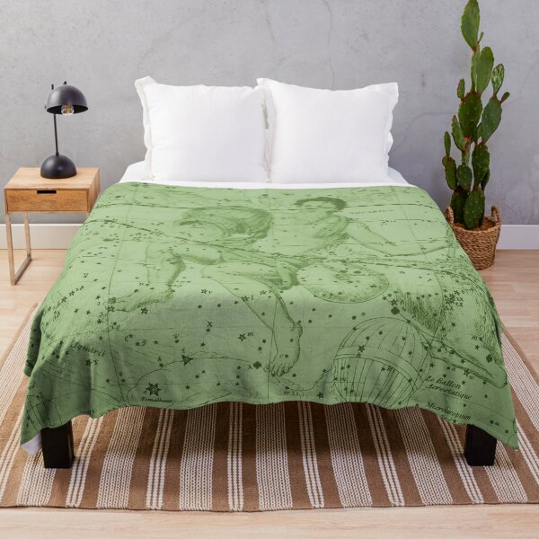 Item preview, Vintage Aquarius Constellation Star Map, Green designed and sold by notsweettea.