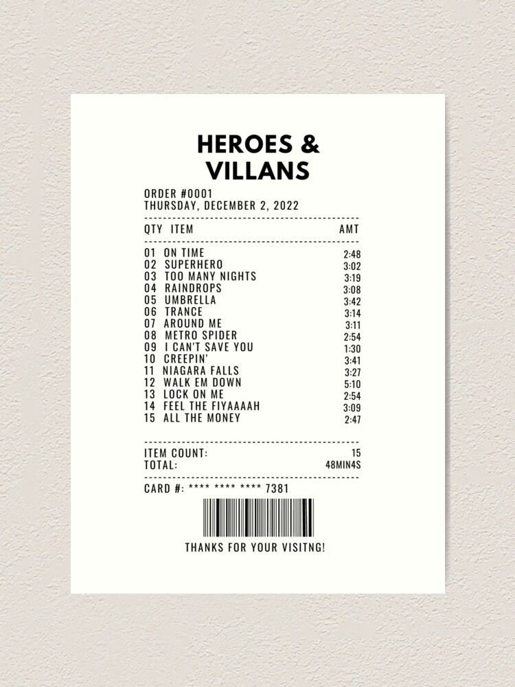 Metro Boomin Takeoff Heroes and Villains Album Poster for Sale by  SCRAGITUP